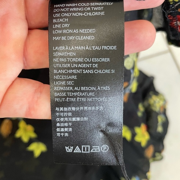 Anthropologie, medium, women’s sheer black floral button up long sleeve dress - Picture 9 of 10